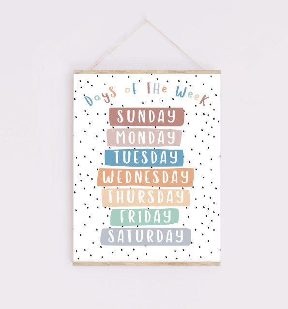 Kids educational prints , Days of the week , Kids prints