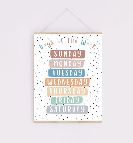 Kids educational prints , Days of the week , Kids prints