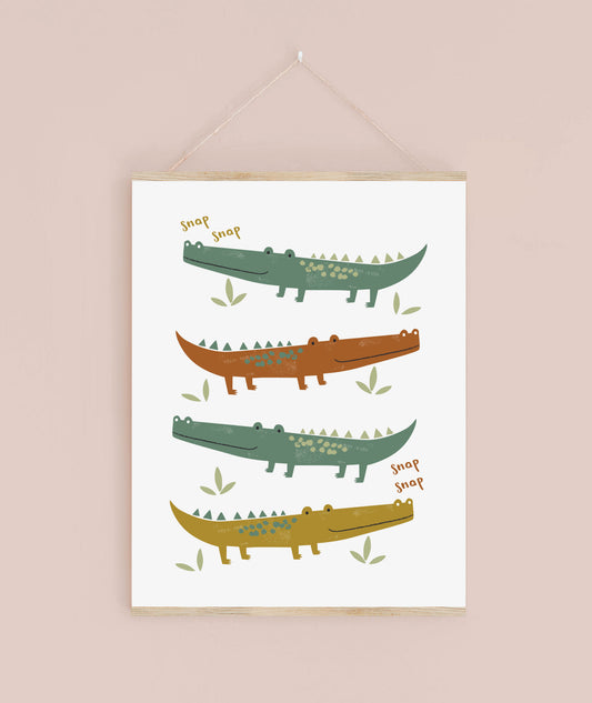 Safari crocodile print , Kids print , Childrens wall art