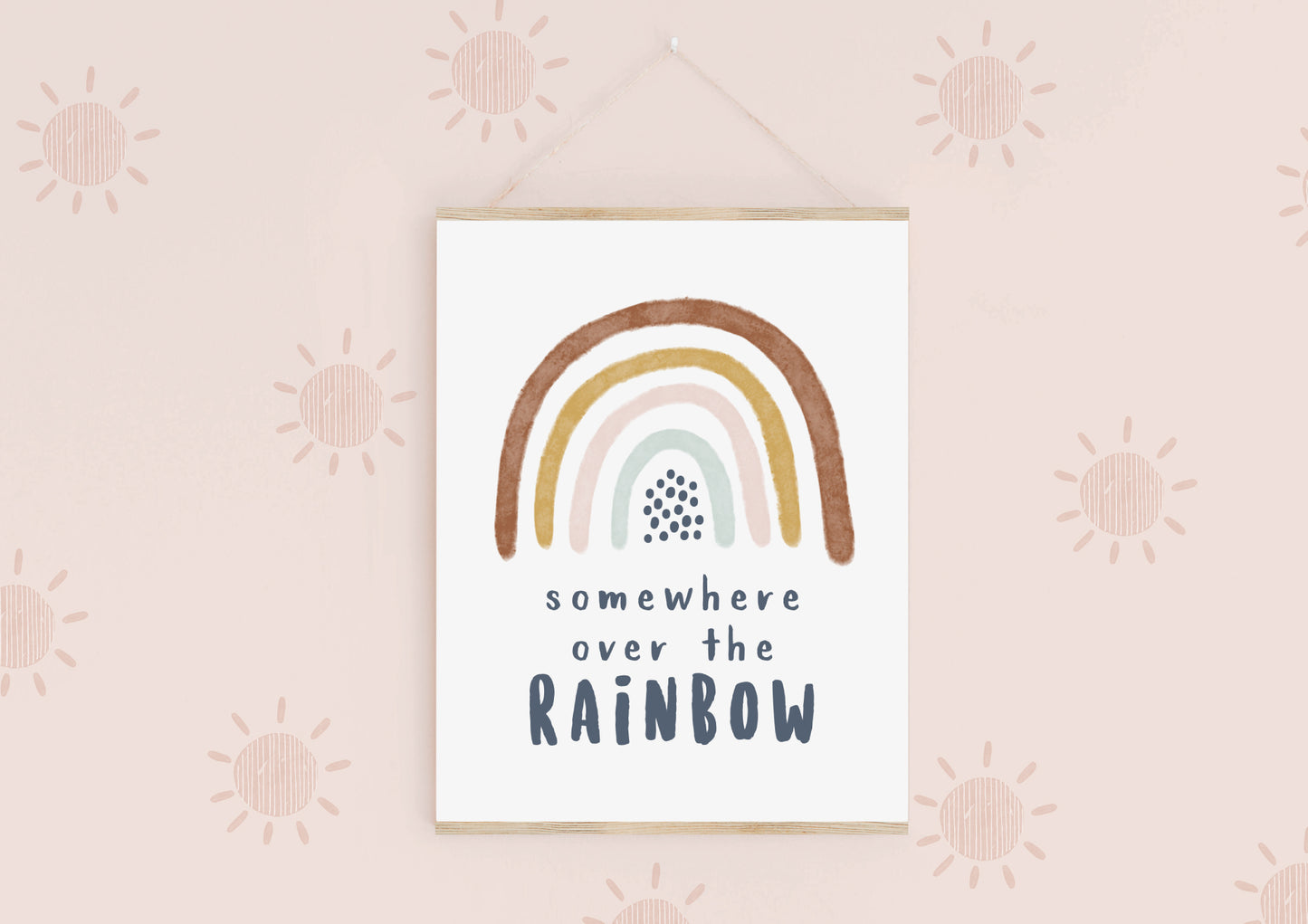 Rainbow Nursery print , Nursery decor , Kids bedroom art