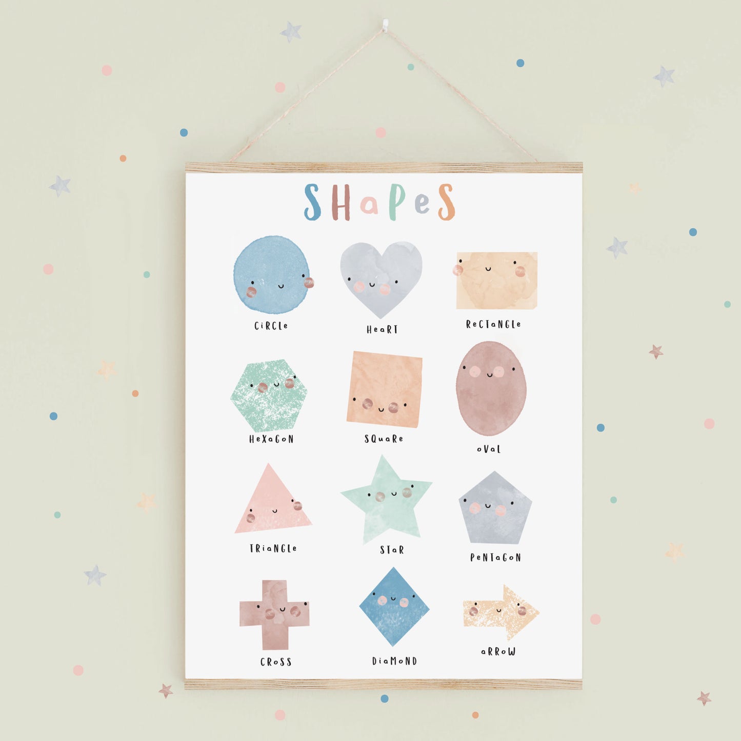 Shapes/ educational prints/ nursery print/ kids print